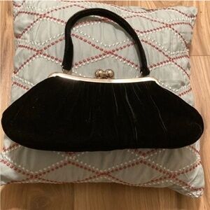 Black Velvet Hand Bag Elegant Evening Bag Velvet Clutch